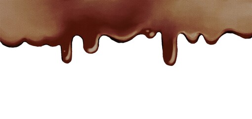 Wall Mural - chocolate dripping on white background