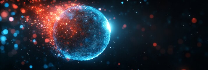 Poster - Dive deep into the captivating and immersive digital landscape that beautifully showcases abstract concepts revolving around technology, data networks, and cuttingedge scientific innovation