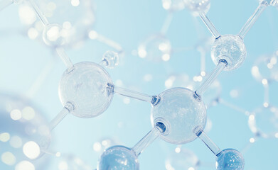 close-up of molecular structures in a scientific and futuristic abstract design.