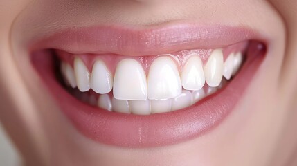 Wall Mural - A woman with a bright smile showing her teeth