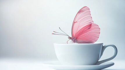 Butterfly on a tea cup