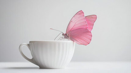 Butterfly on a tea cup