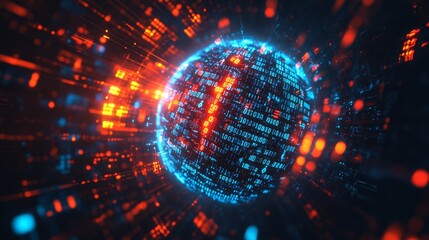 Aufkleber - An abstract representation and visualization of intricate digital networks showcasing the flow of data, technological advancements, and innovations in both education and science fields