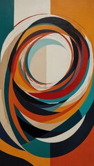 Wall Mural - Modern Art Piece with Abstract Shapes and Bold Colors