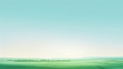 Wall Mural - Tranquil Green Field Under a Clear Sky