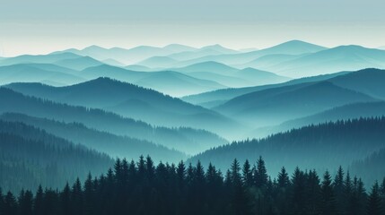 Canvas Print - Misty Mountain Landscape