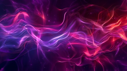 Poster - A purple and red wave of light with a purple and red background