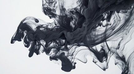 Poster - Black ink forming ethereal cloud in water, abstract background