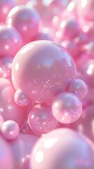 Canvas Print - Pink bubbles floating creating abstract background texture