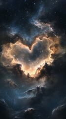 Wall Mural - Heart shaped nebula forming in deep space