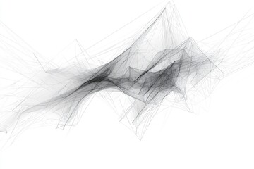 Poster - Abstract composition of delicate lines forming a dynamic pattern, ideal for modern art, design, and technology themes.