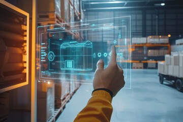 Poster - Discover how augmented reality AR is transforming logistics by improving package tracking precision and enhancing warehouse efficiency, leading to more timely shipments to customers