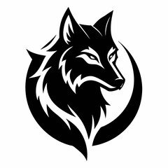 Wolf head logo style vector illustration on white background 