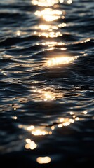 Canvas Print - Golden sunset reflecting on rippling water surface