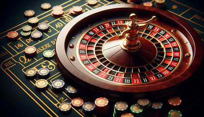 A wheel in a casino for gambling games.