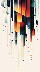 Wall Mural - Abstract vertical background with falling geometric shapes