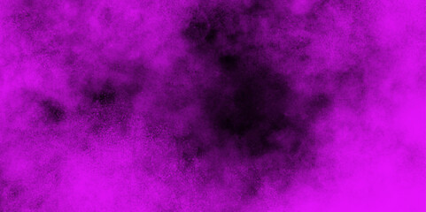 Wall Mural - Pink steam on a black background. A pumpkin with a scary face is lit up and surrounded by smoke. Smoke Fog or smoke color isolated background for effect, text or copy space. 