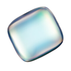Wall Mural - 3d crystal glass element. glossy iridescent geometric shape object. 3d vector illustration on white 