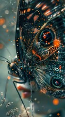 Canvas Print - Close-Up of a Butterfly with Sparkling Wings