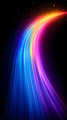Poster - A vibrant swirl of colorful light beams creating a mesmerizing effect against a dark background, perfect for your creative projects.