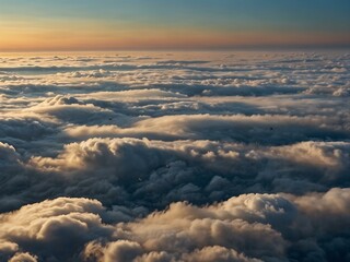 Wall Mural - Slow flight above the clouds