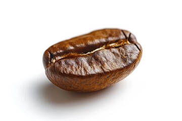 Poster - High-quality image of a single coffee bean on a white background, great for food or beverage related content