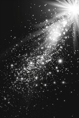 Poster - A dramatic black and white image of a starburst, ideal for use in editorial or design projects where a bold, attention-grabbing visual is needed