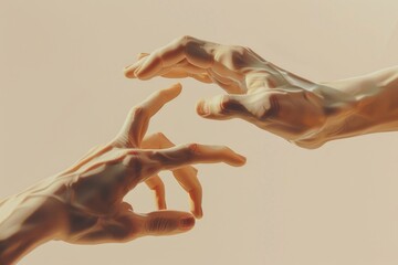 Poster - Two hands extending to touch, a moment of connection and intimacy