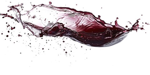Poster - A splash of red wine on a white surface