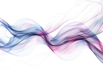 Poster - A blue and pink wave of smoke on a white background, ideal for use in designs related to parties or celebrations