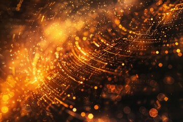 Poster - A detailed shot of a spider web in darkness, ideal for use as a texture or background