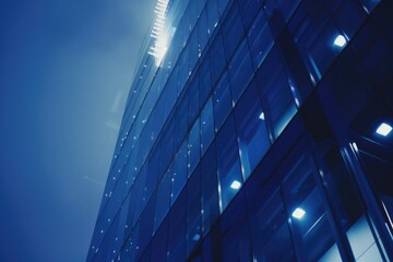 Poster - Tall building with numerous windows and no notable features, suitable for use in urban scenes or cityscape designs