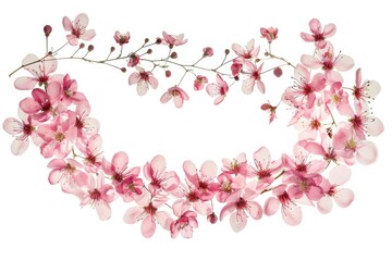 Wall Mural - A beautiful floral arrangement in the shape of a heart on a white background