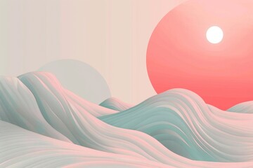 Poster - A serene scene of the ocean at sunset with gentle waves