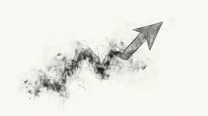 Abstract sketch of an upward arrow with a hazy effect.