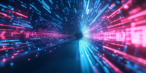 Aufkleber - This abstract illustrates the continuous flow of digital data, showcasing the impressive capabilities of our advanced networks and the advancements in technology and education today