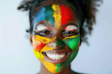 Aufkleber - A person with colorful facial art