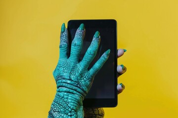 Poster - A woman's hand holds a smartphone
