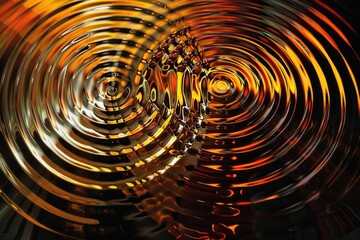Poster - A close-up view of the water's surface featuring concentric circular patterns