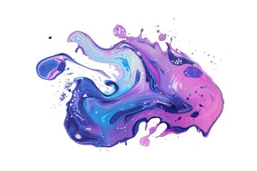 Poster - Close-up of a liquid painting on a white background, great for illustration and design projects