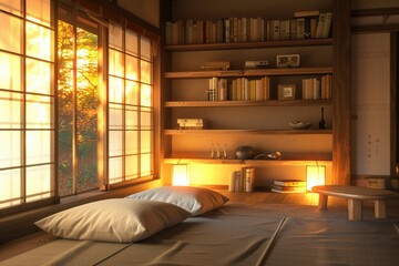 Poster - A cozy bedroom with a bed and a window
