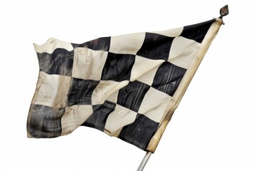 Wall Mural - A simple flag with alternating black and white squares, displayed on a pole