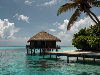 Wall Mural - Travel scene from Maldives, 2018.