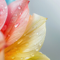 flower petals drops water colors close-up macro nature bloom fresh delicate bright garden spring vibrant colorful flora soft plant pastel natural wet dew beauty 