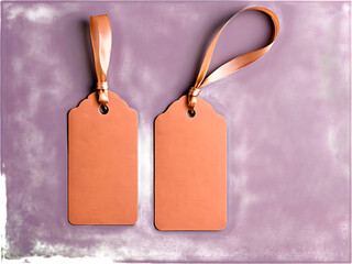 Poster - Light_brown_cardboard_hangtag_with_a_ribbon,_isolated,_ideal_for_product_or_gift_tag_designs.