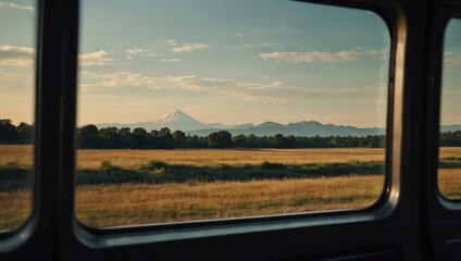 View from a moving train window.