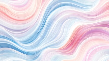 Abstract wavy pattern in soft pink, blue, and white colors.