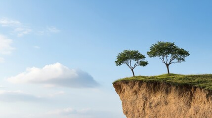 Nature's Resilience: Explore how trees on a cliff adapt to extreme conditions and thrive. 