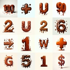 Wall Mural - Brown Lettering Typeface. AI generated illustration