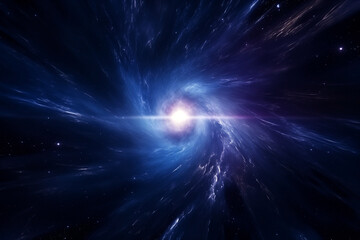 Wall Mural - abstract blue cosmos object pulsar in dark space